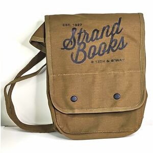 Rothco Brown Shoulder Bag Strand Books Print Adjustable Strap Pockets Snap